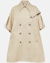 Max Mara Mantella doppiopetto in cotone Beige