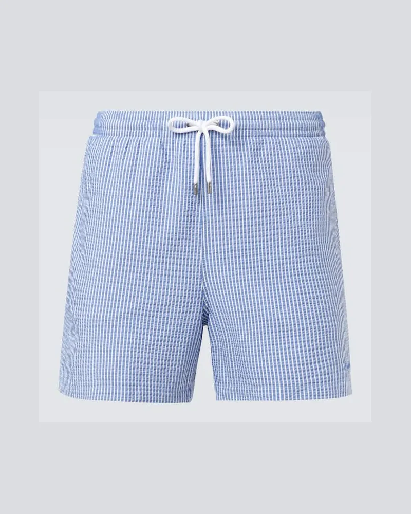 Ralph Lauren Costume da bagno Amalfi a righe con logo Blu