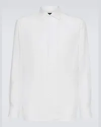 Brioni Camicia in cotone e cashmere Bianco