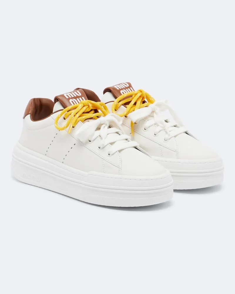 Miu Miu Sneakers platform in pelle Bianco