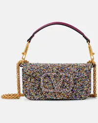 Valentino Garavani Borsa Locò Small in seta con cristalli Multicolore