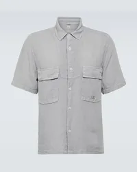 C.P. Company Camicia bowling in lino Grigio