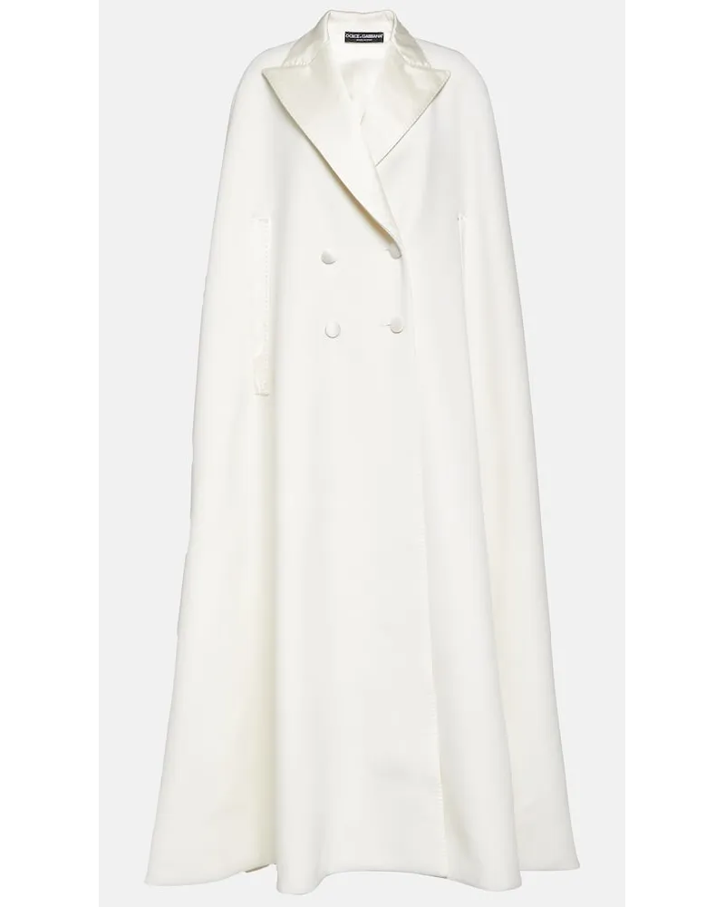 Dolce & Gabbana Mantella doppiopetto in misto lana Bianco