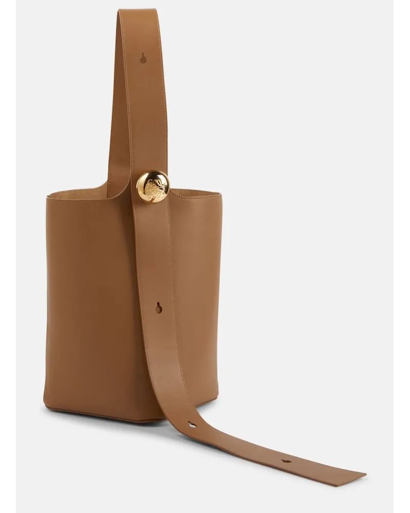 Loewe Secchiello Pebble Medium in pelle Marrone
