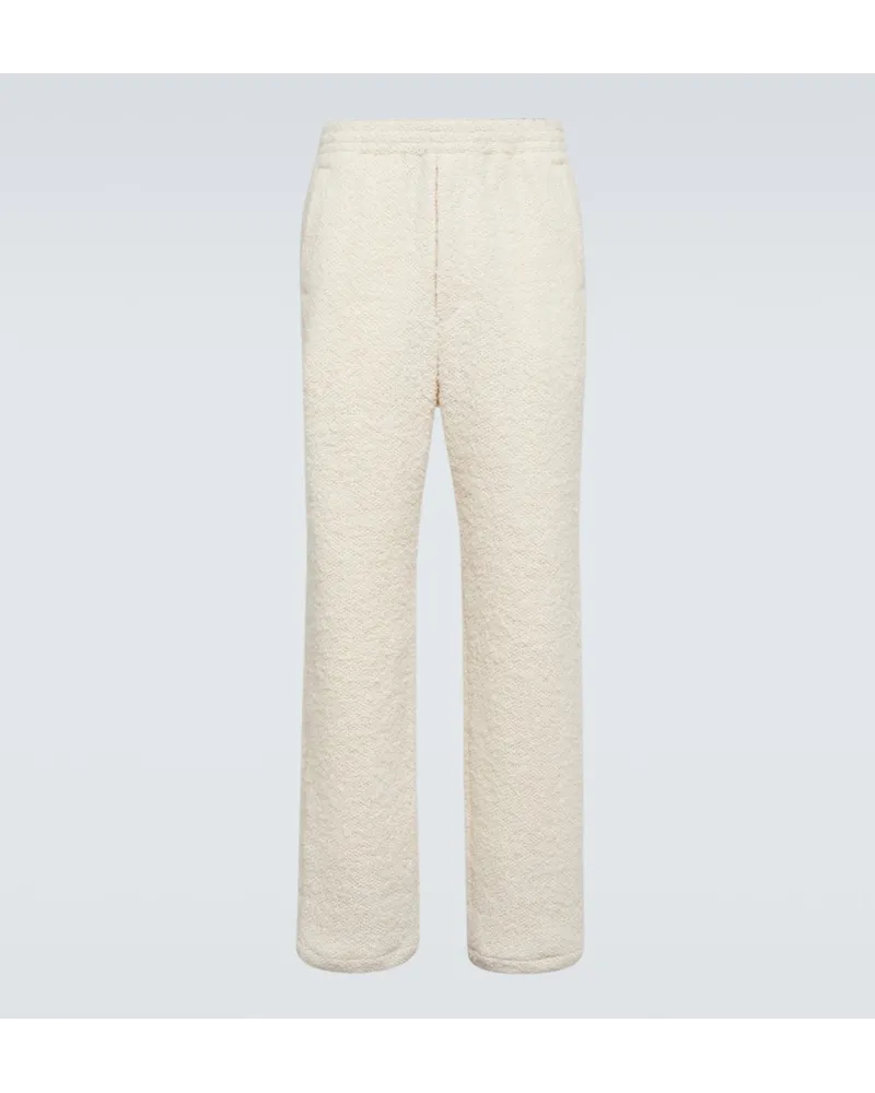 AURALEE Pantaloni regular in misto lana e alpaca Bianco