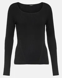 Joseph Top in maglia di lana a coste Nero