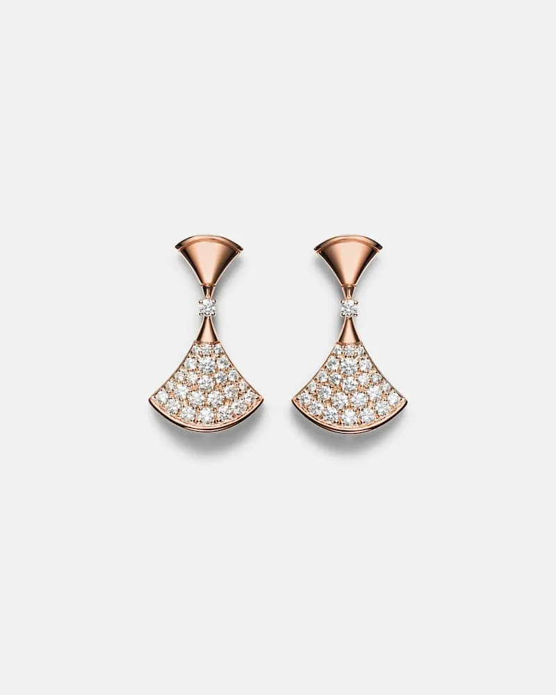 Bulgari Orecchini Divas' Dream in oro rosa 18kt con diamanti Rosa