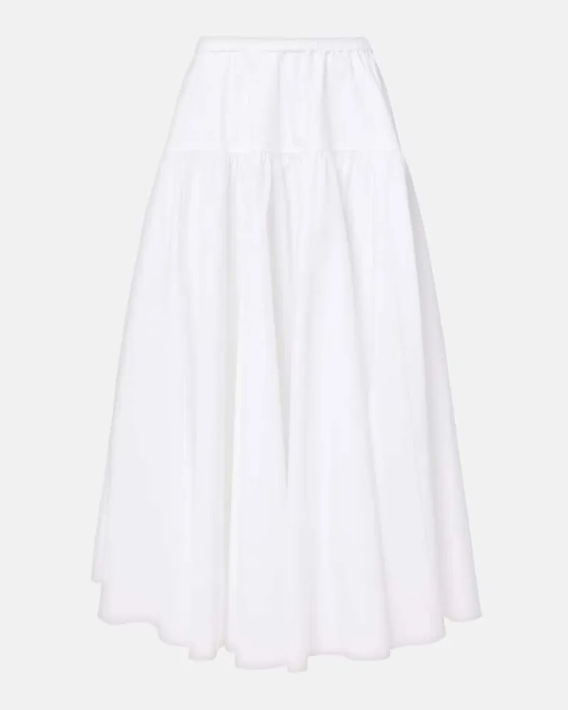 Patou Gonna midi in cotone Bianco
