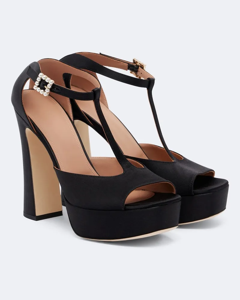 Malone Souliers Sandali platform Nomi in raso Nero