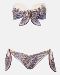 Zimmermann Bikini Ottie con stampa paisley Viola