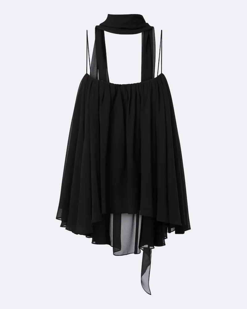De La Vali Top Agapito in georgette Nero