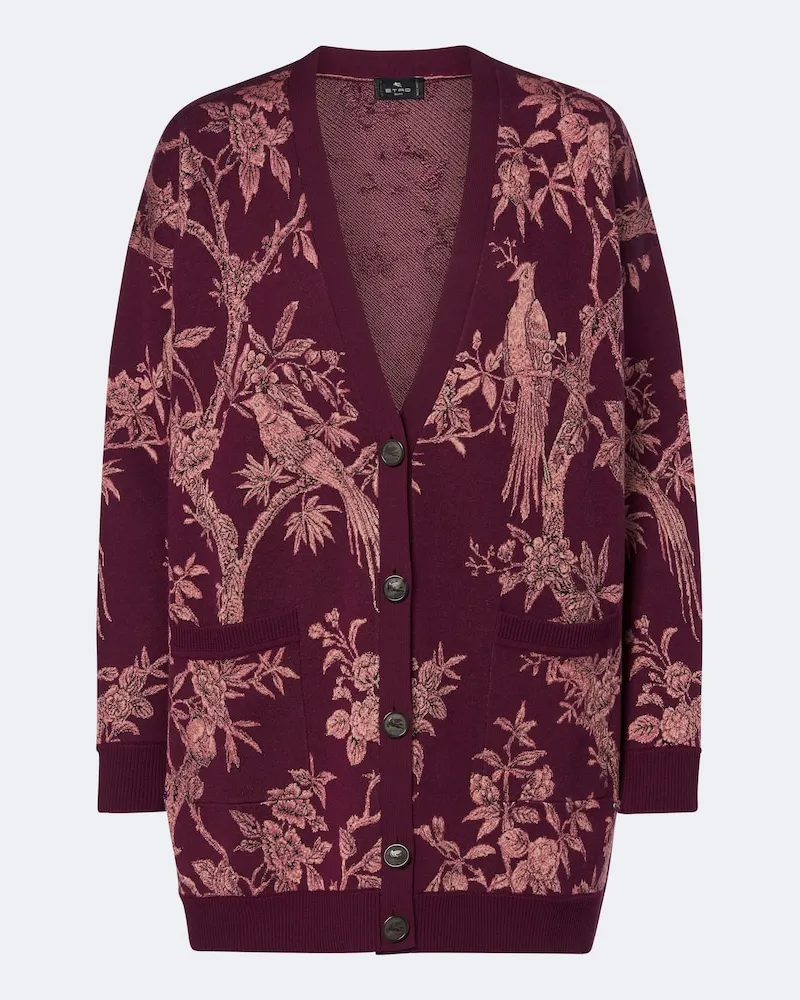 Etro Minigonna in crêpe di lana vergine Borgogna