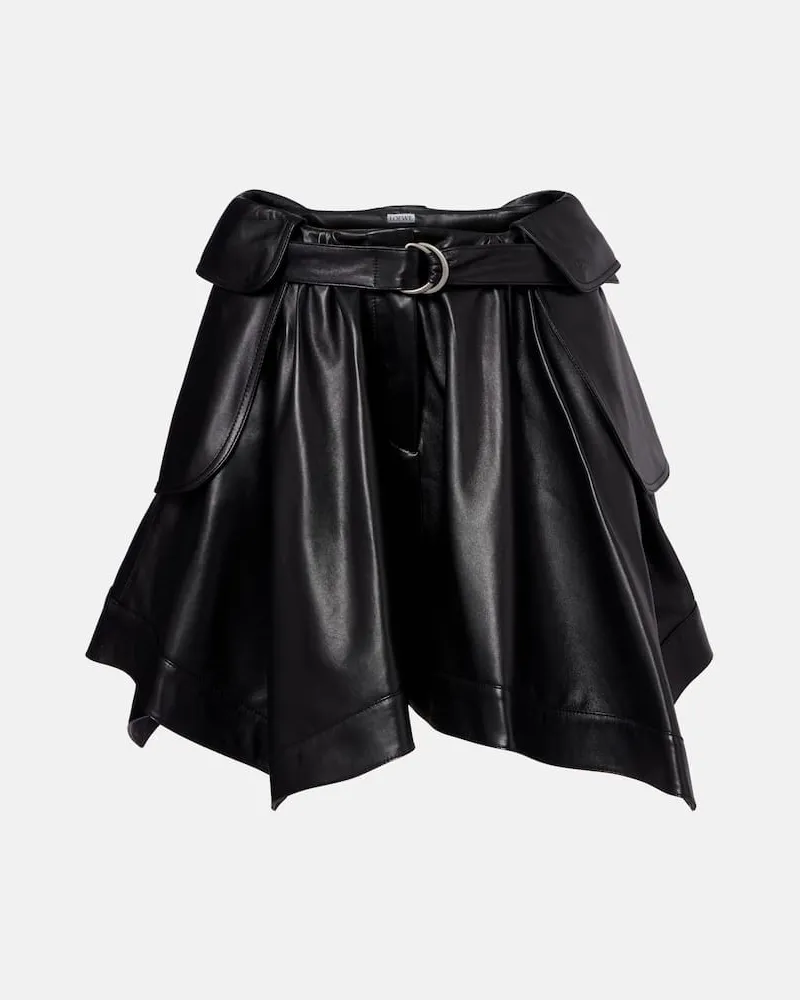 Loewe Minigonna Double L in pelle con cintura Nero