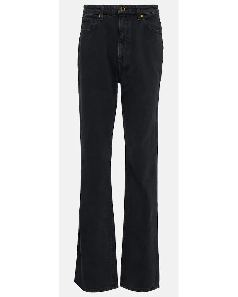 KHAITE Jeans regular Danielle a vita alta Nero
