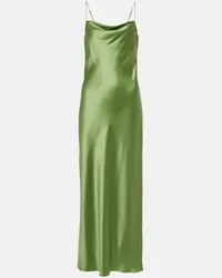 Dorothee Schumacher Abito lungo Shiny Statement in charmeuse di seta Verde