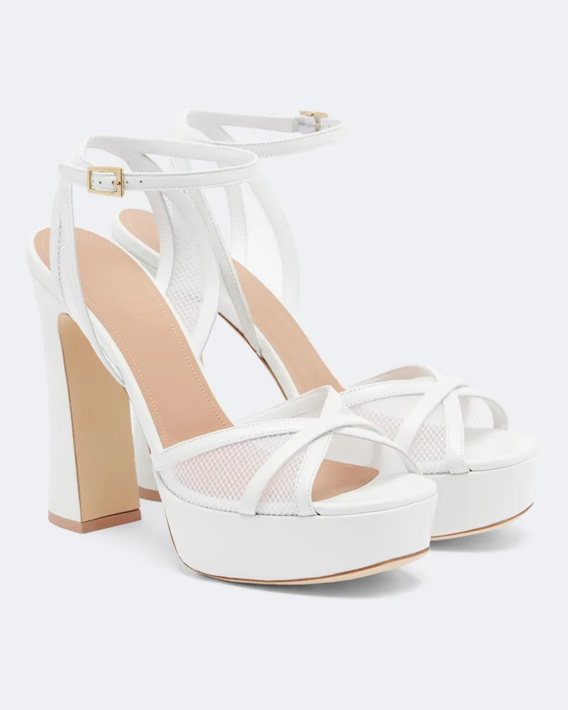 Malone Souliers Sandali Sylvie in pelle con plateau Bianco