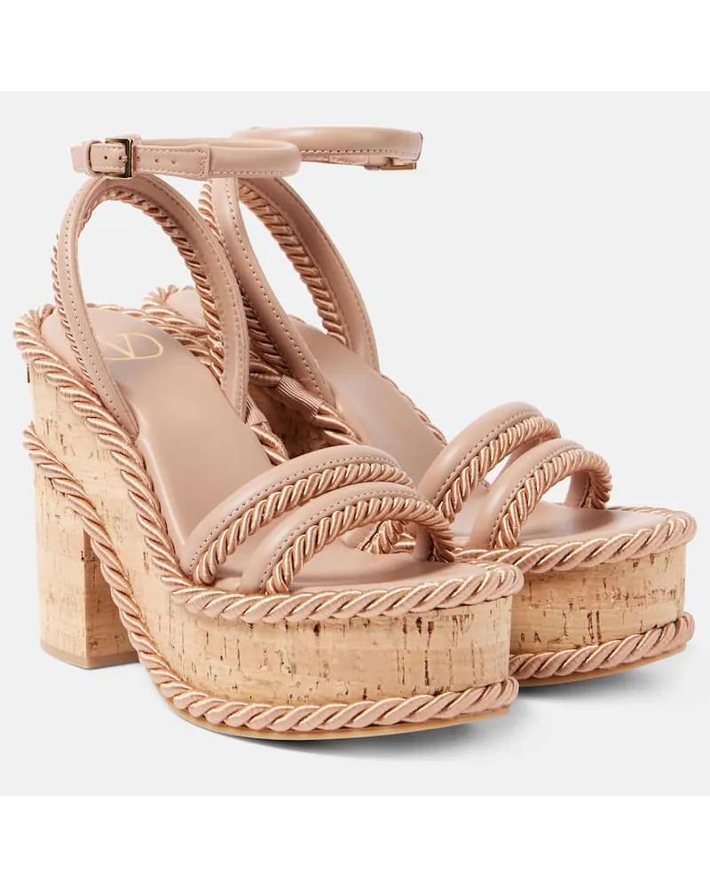 Valentino Garavani Sandali VLogo Summerblocks in pelle Rosa