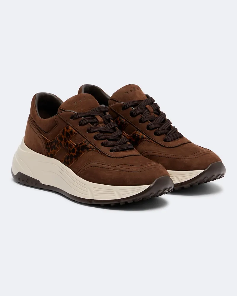 Hogan Sneakers H669 in suede Marrone