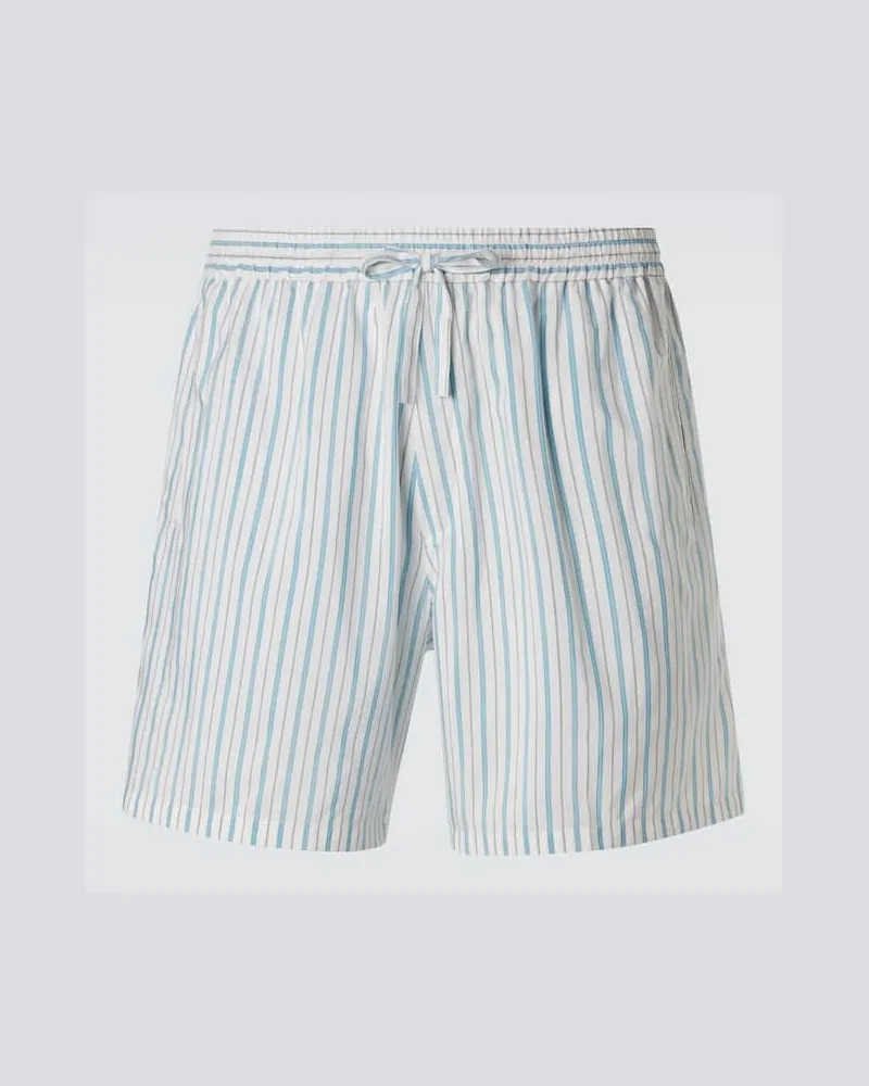 Umit Benan Shorts Julian in seta e cotone Blu