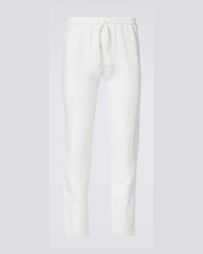 Fedeli Pantaloni regular in lino Bianco