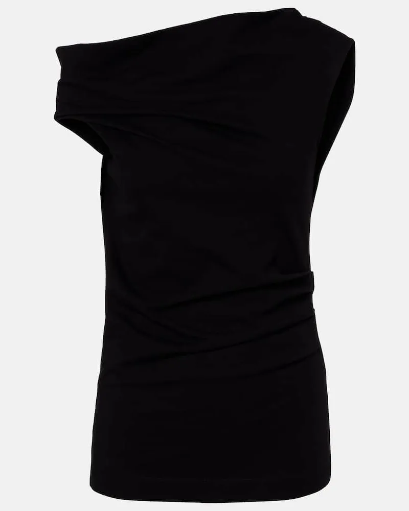 Dries van Noten Top asimmetrico in cotone Nero