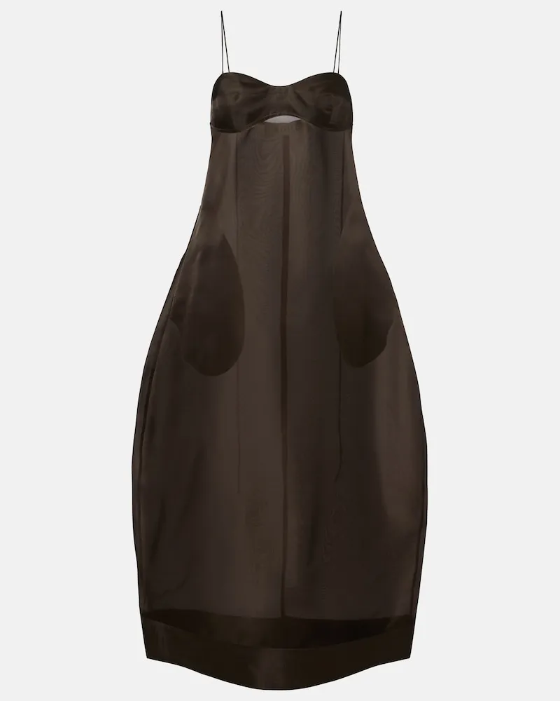 Róhe Róhe Abito bustier in organza di seta Marrone