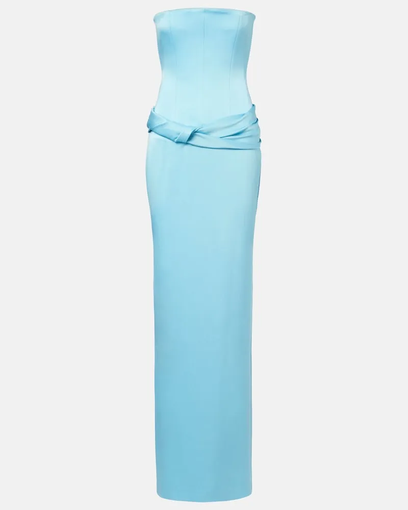 Alex Perry Abito lungo bustier in crÃªpe di raso Blu