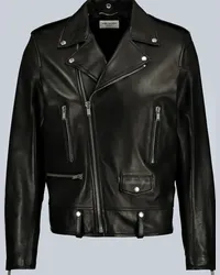 Saint Laurent Giacca biker in pelle Nero