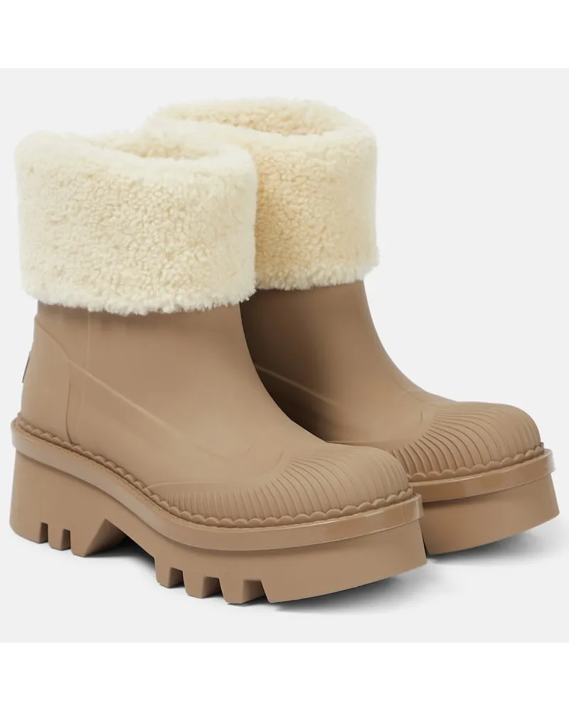 Chloé Chloé Stivaletti Raina con shearling Marrone