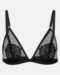 Dolce & Gabbana Top bralette in mesh con pizzo Nero