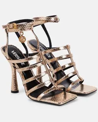 Versace Sandali Lycia in pelle metallizzata Oro