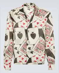 BODE Camicia Ace of Spades con stampa Bianco