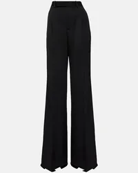 Saint Laurent Pantaloni in lana grain de poudre Nero