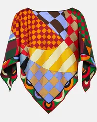 Emilio Pucci Top Giardino in twill di seta Multicolore