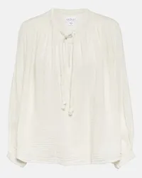 Velvet Blusa in cotone con fiocco Bianco