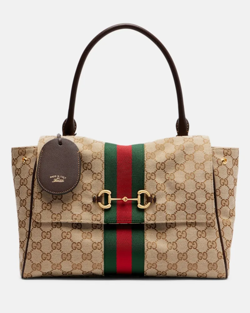 Gucci Borsa Paparazzo Medium in canvas GG Beige