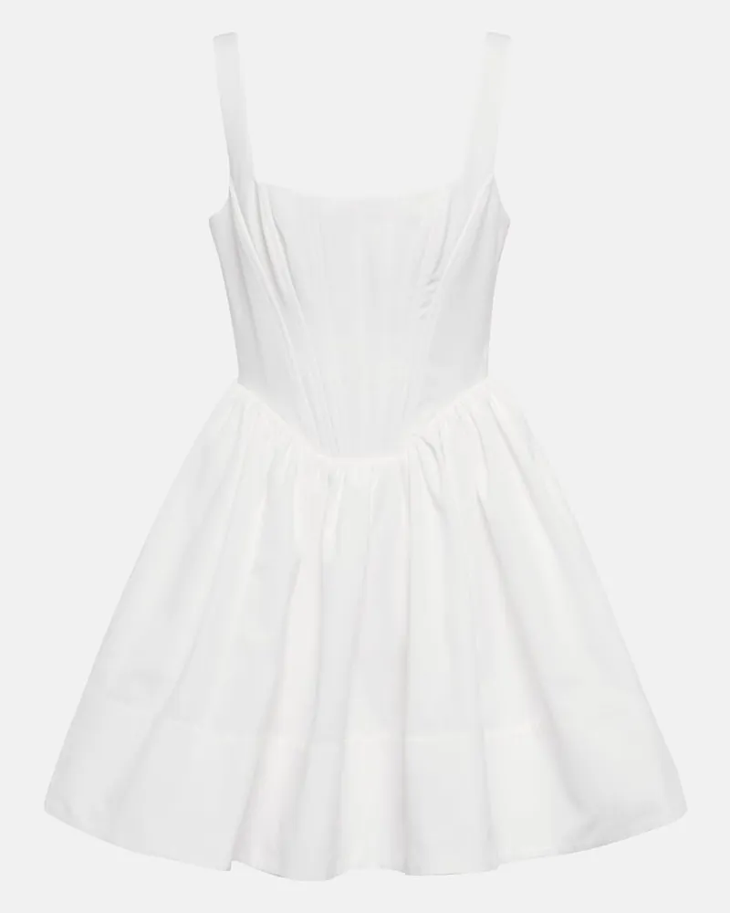 STAUD Miniabito babydoll Landscape Bianco