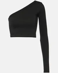 Rick Owens Top cropped monospalla Ziggy Nero