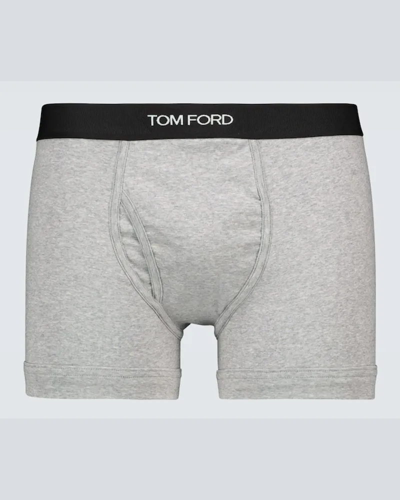Tom Ford Boxer aderenti in cotone Grigio