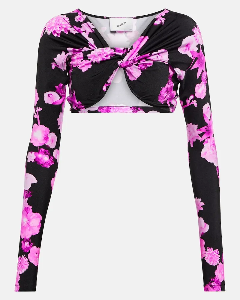 COPERNI Top cropped in jersey incrociato Multicolore