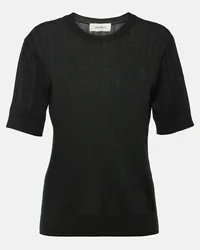 Lisa Yang T-shirt Ava in maglia di cashmere Nero