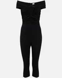 Magda Butrym Jumpsuit in jersey con applicazione floreale Nero