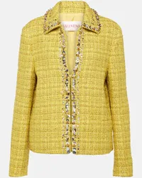 Valentino Garavani Giacca in tweed con paillettes Giallo