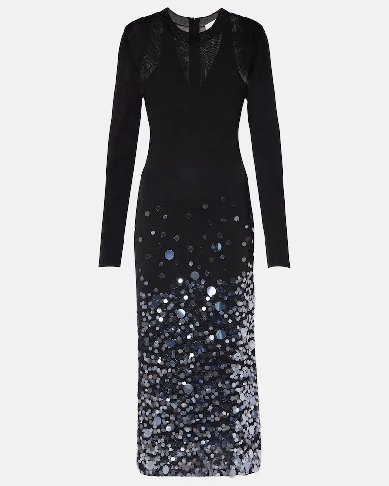 Carolina Herrera New York Abito midi con paillettes Nero
