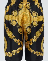 Versace Shorts in twill di seta con stampa Multicolore