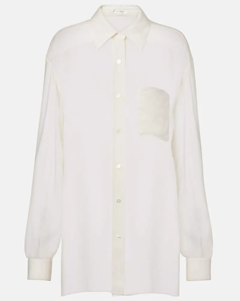 The Row Camicia oversize Nesson in cupro Bianco