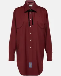 Maison Margiela Camicia reversibile in gabardine di lana Rosso