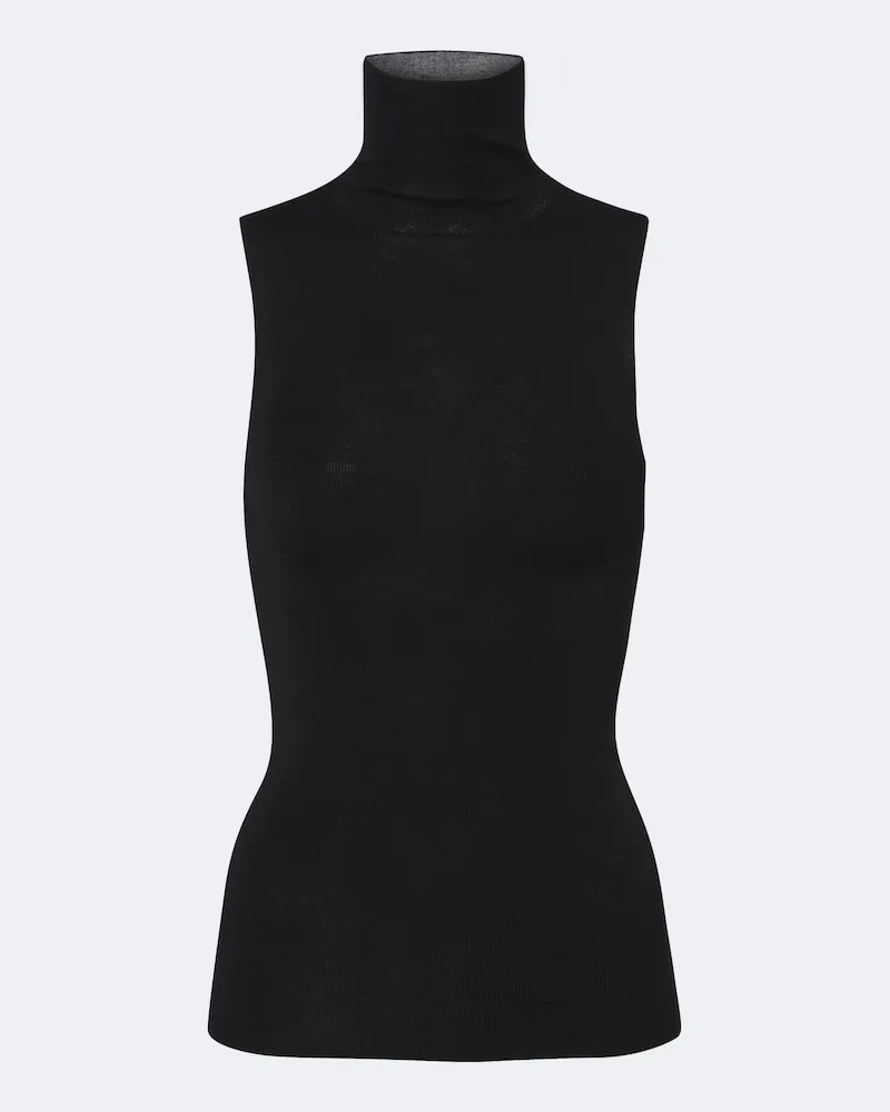 Dorothee Schumacher Top in lana vergine a collo alto Nero