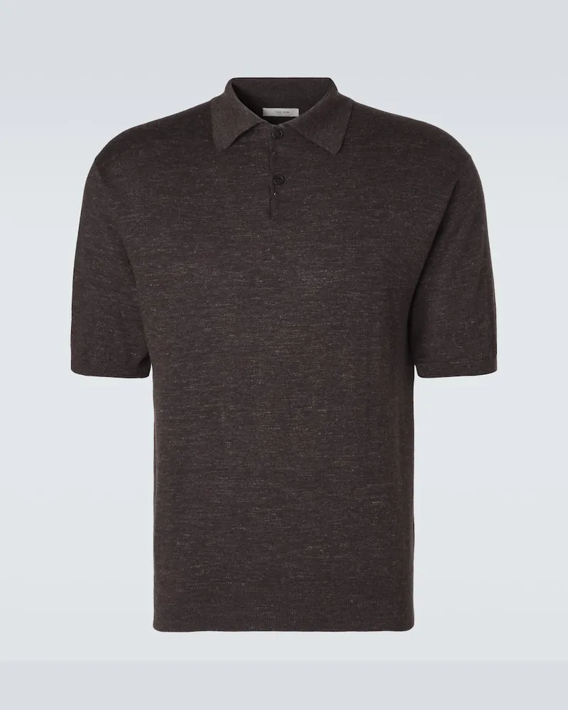 The Row Polo Borges in cashmere, seta e lino Marrone