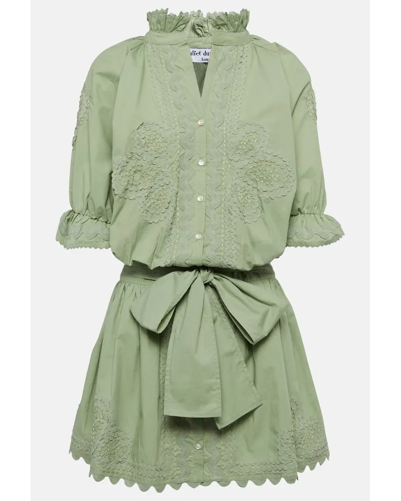 Juliet Dunn Abito chemisier in popeline di cotone Verde